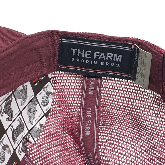 Goorin Bros The Farm Panther Trucker Snapback Hat Cap Maroon New - Picture 7 of 7